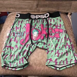 PSD Underwear Mens Joker Boxer Briefs Green Pink HA HA HA Graphic Small NEW